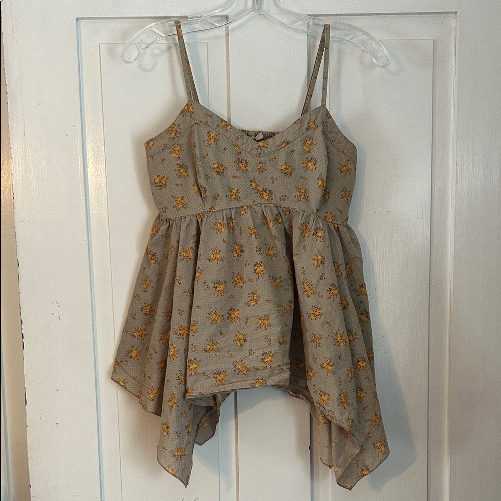 Y2K‎ Womens Floral Sweetheart Tank Top Size Large Fairy Soft Girl Feminine Doll